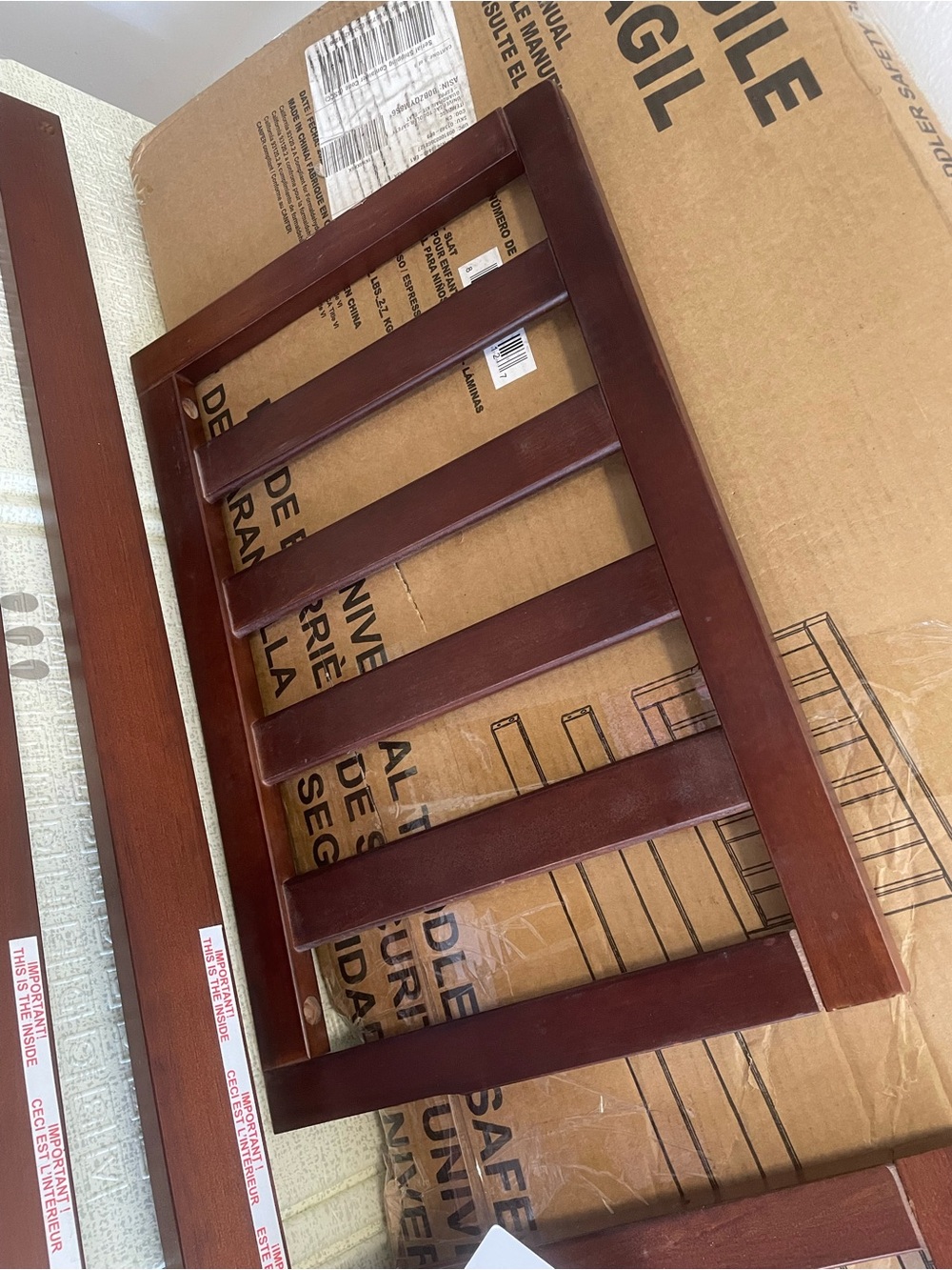 Storkcraft/ Graco Toddler Safety Guardrail kit slats, Espresso - Picture 5 of 16